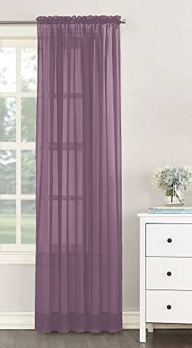 NetCurtainsUK Single Plain Voile Net Curtain Sheer Panels Slot Top Heading (Orchid, 140cm (55'') Wide x 229cm (90'') Drop) (HMPVP01)