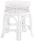 Korb-Outlet Stabiler Rattanhocker 5 Beine Sitzhocker/Rattan Hocker Blumenhocker Beistell Hocker Fußhocker Pflanzhocker (Weiss)