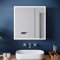 ELEGANT Modern 2 Door Bluetooth Stainless Steel Bathroom Wall Cabinet with Shaver Socket, LED Mirror Cabinet, Defogger & Dimmer, 600 x 630mm, Silver