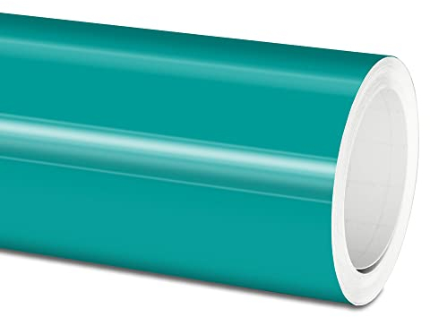 Actinium® Plotterfolie (14€/qm) 751c 054 Türkis Glanz 5m x 31,5cm High Performance Cast Folie, gegossene Selbstklebende Autofolie glänzend