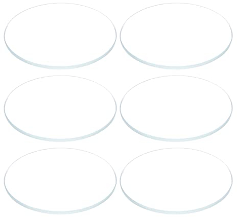 sourcing map 6pcs Verre de Montre Crystal Lentille bombé 30mm Diamètre 1.1mm Bord Épaisseur Double Dôme Rond Transparent Rechange Pièces pour Horlogerie Rechange