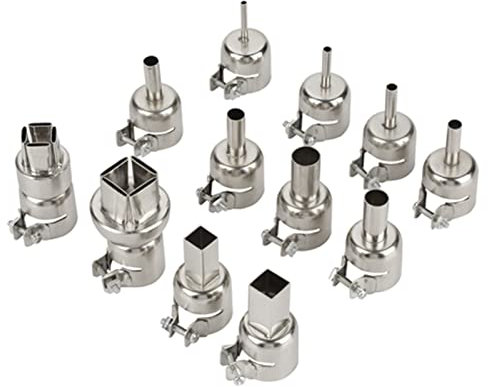 12Pcs Heat Gun Nozzles Kit, Yihua Hot Air Nozzles Hot Air Rework Station Nozzles For 850 Hot Air Soldering Station Repair Tool Accessory
