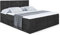 ALTDECOR Boxspringbett mit H3-Matratze (20 cm hoch) mit Bonellfederung + PUR, Topper (5 cm hoch), Polsterbett mit Kopfteil und Bettkasten - MOETI - 180x200 - Schwarz Samt