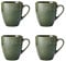Mikasa Jardin Set di 4 tazze, verde, Set di 4 tazze, 420 ml in gres per tè e caffè - Confezione regalo e lavabile in lavastoviglie