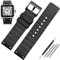 HEPUP 23mm Uhrenarmband für Cartier Santos Sandoz Santos 100 Silikon Uhrenarmband Gummi Herren und Damen Schwarz, 23 mm, Achat