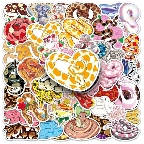 LYLSDSB Snake Aufkleber 50 Stück Cute Cartoon Tier Stickers für Laptop Wasserflaschen Skateboard Fahrrad Computer Snowboard Gepäck Auto, Vinyl Wasserdicht Schlange Aufkleber für Jugendliche Kinder