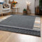 Steffensmeier Gabbeh Teppich Zagros | Wolle, Bordüre Grau Beige, Größe: 250x350 cm Kurzflor Teppich für Wohnzimmer, Ethno Look