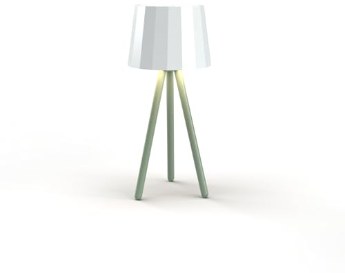 Wilmà Studio, Lampada da Tavolo Senza Fili Ricaricabile LED Touch Control, Altezza 26cm e Gambe Antiribaltamento, Ideale per Scrivania, Ufficio, Camera, Ristorante, Eventi (1 pezzo, Salvia)