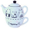 Zerodeko Set Teiera E Tazza Con Design A Forma Di Gatto Grazioso Set Di Teiere in Ceramica Per La Casa Teiera Per Uno