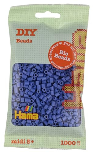 Hama Midi Bio Beads Bag | Approx. 1000 Fuse Beads | Mosaic Decoration Arts & Craft for Creative Children Ages 5+ | Lavender