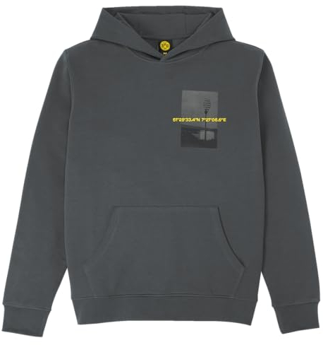 Borussia Dortmund Herren BVB Nostalgie Hoodie Anthrazit Kapuzenpullover, Anthrazit, XL EU