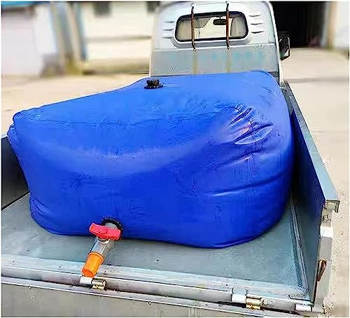 DLAZUM Wasserspeicherbeutel, zusammenklappbare Wasserspeicherbehälter 100 l – 6000 l, großer Wasserspeicherbehälter, Notfall-Wasserspeicherbeutel mit EIN-Aus-Ventil (Größe: 568 l/150 Gal/1,2 x 0,8