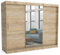 Brent - Kleiderschrank mit Spiegel 240cm Breit Windsor Tomy I Schlafzimmerschrank mit 2 Kleiderstänger und Einlegeböden für Kleidung I Kleiderschrank Sonoma Eiche