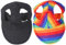 2 PCs Hunde Baseballkappe, Hundeschwarz und Regenbogen Baseball Cap Sun Protection Hundehüte mit Ohrlöchern und verstellbarem Haken-und-Schleifen-Band-Haustierzubehör, L.