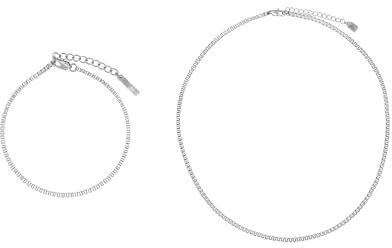 Heideman Schmuckset Männer - aus hochwertigem Edelstahl - silber schwarz gold farbend poliert - Set Armband und Halskette für Herren