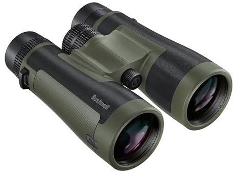 Bushnell R5 12x50 Binoculars - Waterproof, Dielectric Multi-Coated Optics with EXO Barrier Lens Protection for Long Range Viewing and Hunting, Includes Vault Lite Bino Chest Harness & Neck Strap