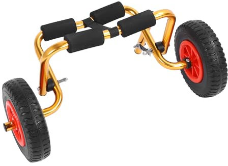 Asixxsix Chariot de Transport de canoë Pliable et Réglable avec Pneus Solides de 25,4 Cm, Chariot de Kayak, Chariot de Transport de canoë, pour Transporters des Kayaks, Canoës, Planches à