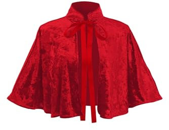 Oddfirm Mittelalter Schal Samt Kurz Umhang Vintag Viktorianischer Gothic Lolita Mittelalterlicher Schal Mantel Renaissance Samt Cape Halloween Kostüm
