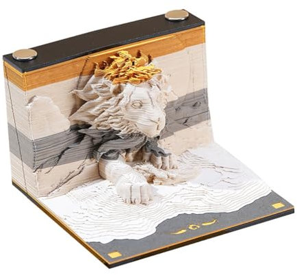 FOELANNE 3D-Tischkalender 2025 Memo-Block, 3D-Notizblock, Desktop-Kalender, hochästhetische, lustige zerreißbare Papierskulptur, 3D-Haftnotizen, perfekt for Heimbüro-Dekoration, Ornament