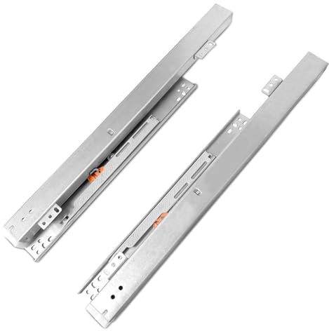 Schubladenschienen, 1 Paar Auszugsschienen Bodenmontage, Vollauszug Schubladenschienen Softclose, 180MM Schubladen Schienensystem (40)