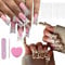 JSTHHTT 48 Pcs Pink Kitty Press on Nails, Full Cover False Nails, Pink Long Coffin False Nails, For Women Girls Nail Art Daily Wear Accessories