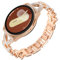 WoPail 20mm Bracelet à strass pour Samsung Galaxy Watch 7/FE/6/5/4 40 mm 44 mm. Bracelet métallique de remplacement pour Galaxy Watch 6/4 Classic pour femmes - Rose doré