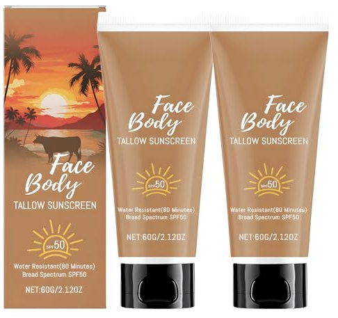 2 Flaschen Sonnencreme Lsf 100 Sunscreen für Gesicht & Körper,Feuchtigkeitsspendend,Wasserfeste Anti-Aging-Creme,Leichte,Nicht Fettende Sonnencreme mit Uva-/Uvb-Schutz,Für Alle Hauttypen Geeignet