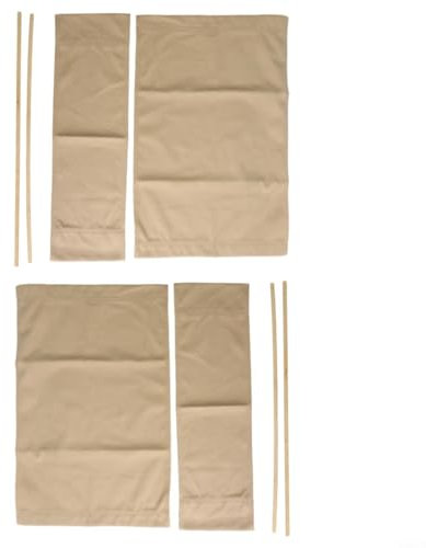 WIIYENA Lot de 2 housses de siège de rechange pour chaise de directeur, siège et dossier avec deux baguettes en bois – Housses de rechange lavables (kaki)