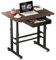 LUCKRACER Standing Desk, Height Adjustable 80 ×50cm Mobile Small Stand Up Desk with Drawer, Wheels, Tablet Slot, Computer Workstation Desks for Home Office, Walking Pad, Treadmill