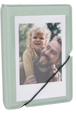 Mini Fotoalbum mit 28 Fächern für Fujifilm Instax Mini 12 11 99 90 40 9 8 7 EVO LiPlay 5,08x7,62 cm Bilder Filme, Kpop Fotokartenhalter Alben für 54x86 mm Bilder (Grün)