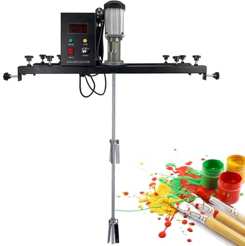 980W Electric Tank Mixer Machine with Support Hanger, Folding Propeller, for Ink Dissolver Agitator, Paint, Grout, Plaster, Thinset