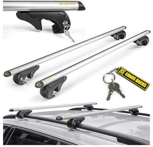 Chaos Racks | Dachträger Universal Dachgepäckträger für Offene Dachreling | Sicherer Transport von Dachbox, Fahrradträger, Skihalter, Leiter | Leichte und Robuste Konstruktion aus Aluminium; 135 cm