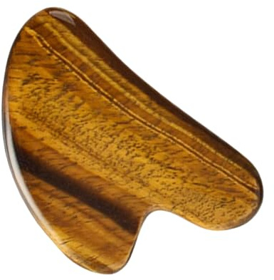 TOYZFRIENDY Tigerauge Gua Sha Massagegerät Schabeplatte Hellbraun für Gesicht und Körper Muskelkater Behandlung Entspannung Wellness Massage Tool