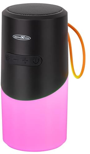 REFLEXION BTX705 Bluetooth Outdoor Lautsprecher mit LED-Licht | Camping Lampe | Nachtlicht | Kabellose Box 40W Sound, IPX Schutz & MicroSD Slot | USB-C, 3 Std. Wiedergabe | Kompakt & tragbar