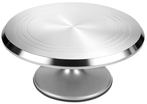 QWORK® Tortenplatte Drehbare, Ø30cm Aluminiumlegierung Tortendrehscheibe, für Backen Gebäck, Zuckerguss