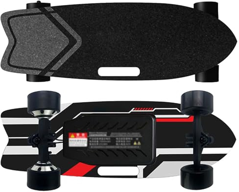Elektro Skateboard, vierrädriges Longboard mit EIN-/Doppel-nabenmotoren, wasserdichtes, 22-40km/h, stoßabsorbierendes Skateboard, maximale belastung 80-150kg Dual-Drive-22km