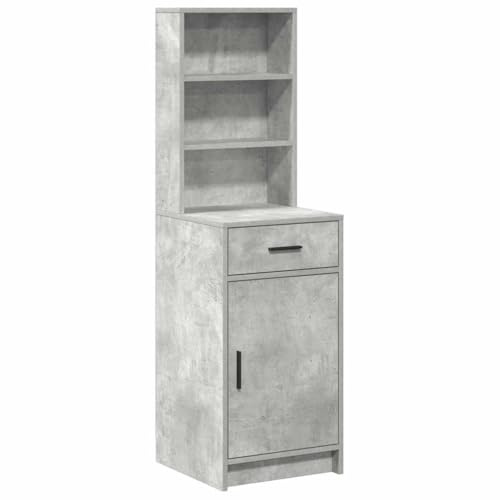 Yamxder Highboard in Betonoptik – Moderner Schrank mit 1 Tür & Schublade – Kommode für Wohnzimmer & Essbereich – Stauraumschrank aus Holzwerkstoff, 40 x 40,5 x 135 cm