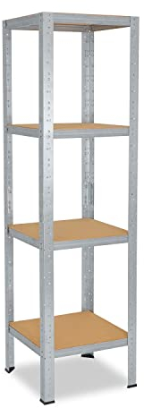 shelfplaza® 155x45x45cm HOME Schwerlastregal verzinkt/Metallregal mit 4 Böden/Kellerregal Metall, Garagenregal, Werkstattregal oder Regal Lagerregal/Steckregal Metall mit 175kg Tragkraft