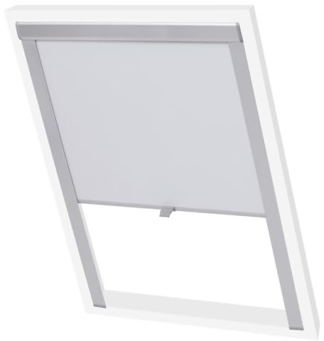 vidaXL Verdunkelungsrollo Verdunkelung Dachrollo Dachfensterrollo Weiß 104