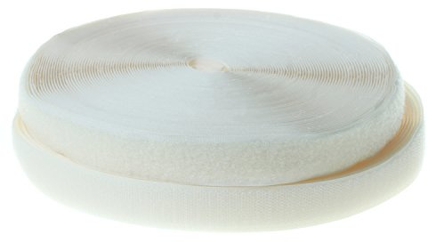 TUKA 25m x 20mm Klettband zum aufnähen, Rückseite Nicht selbstklebend, 25 meter Flausch & 25m Hakenband, 20mm breit Klettverschluss, Extra Stark Haftkraft Flausch & Haken, Creme TKB5004 ivory