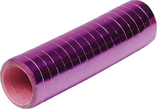 18 Luftschlangen * PINK METALLIC * als Deko für Party, Geburtstag oder Jubiläum // 1 Rolle // Silvester Tischdeko