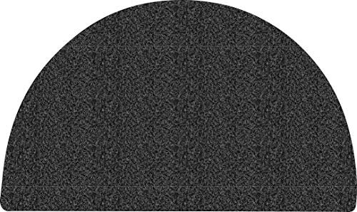 Nicoman Easy-Clean & Dirt-Trapper Barrier Half Circle Moon Doormat|Non-Shedding & Jet-Washable Outdoor Spaghetti Doormats (Black & Grey, 70x44cm)
