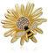 YOQUCOL Broche tournesol abeille avec cristal autrichien en oxyde de zirconium pour femmes et filles, Zircone cubique, strass, Zircone cubique