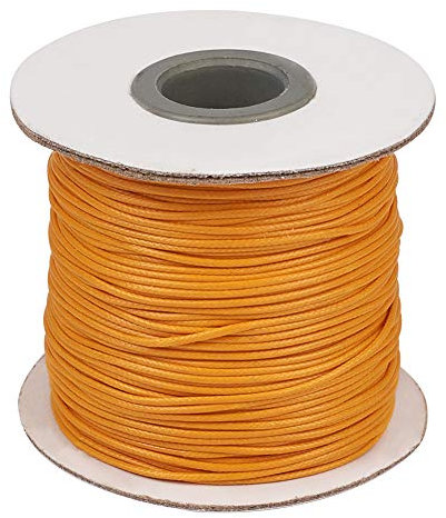 Pandahall 85 Meters/Roll 1mm Braided Waxed Polyester Cord String DIY Jewelry Craft Macrame Making Beading Thread Rope with Spool (Orange)