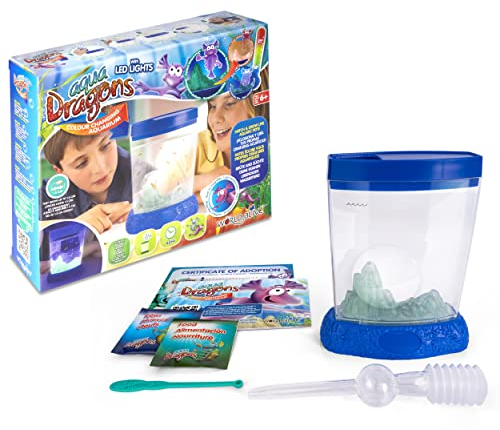 Aqua Dragons Farbwechsel Deluxe mit LED | pädagogisches STEM-Spielzeug, Aquarium-Set, einfaches Haustier für Kinder züchten - inklusive Tank, Futter, Eier, Fütterungslöffel & Pipette