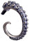 NicoWerk Damen Silber Ohrringe Oktopus aus 925 Sterling Silber Kraken Arm Einzel Vintage Geschwärzt SOR308