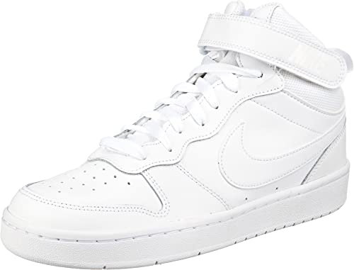 Nike Court Borough Mid 2 (GS) Young Athletes Shoe, White/White-White, 35.5 EU