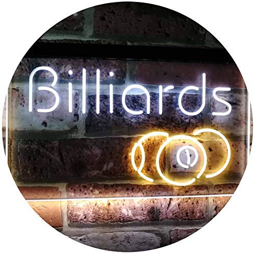 ADVPRO Billiards 9 Ball Game Room Pool Snooker Décor Man Cave Dual Color LED Barlicht Neonlicht Lichtwerbung Neon Sign Weiß & Gelb 600 x 400mm st6s64-i2590-wy