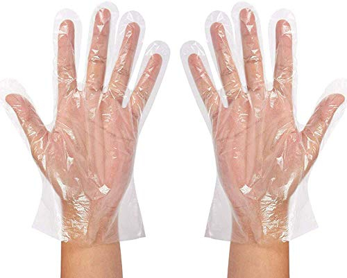 Transparente Einweghandschuhe aus Kunststoff, Virenschutz, Handschuhe zum Kochen im Grill, für zu Hause, im Bad, Hygienehandschuhe für die Küchenreinigung (200 Handschuhen)