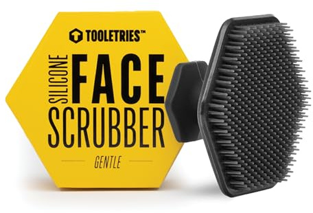 TOOLETRIES Silicone Face Scrubber, Facial Cleansing Brush - Charcoal | Gentle facial exfoliator for deep pore cleansing, dead skin removal and a soft, refreshing massage.